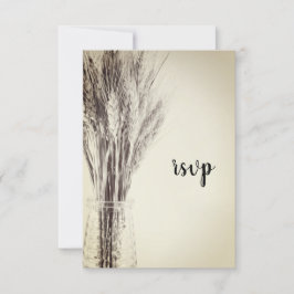 Getrocknete Gerste Milch Flasche Land Hochzeit RSV RSVP Karte