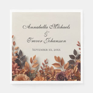 Getrocknete Herbstblumen Florales benutzerdefinier Serviette