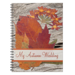Getrocknete Herbstleeves und Blume-Notebook Notizblock