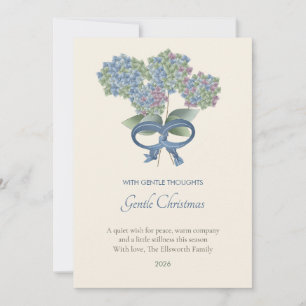Getrocknete Hydrangea-Familien-Weihnachtskarte Einladung