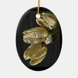 Getrocknete Lily Seed Pods Keramik Ornament