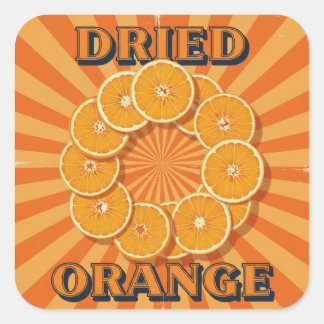 Getrocknete Orangen, Vintage Poster von Natasha U Quadratischer Aufkleber