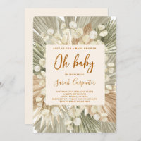 Getrocknete Palmen Lunaria Baby Dusche Einladung