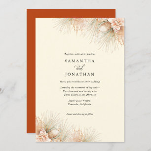 Getrocknete Palms Boho Terracotta Einladung Hochze