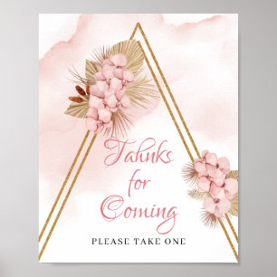 Getrocknete tropische Blume Danke für das kommende Poster