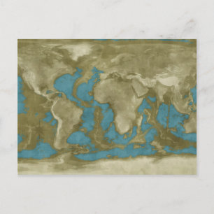 Getrocknete Weltkarte Postkarte
