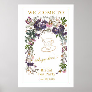 Getrocknete Wildblume Bridal Tea Willkommen Poster