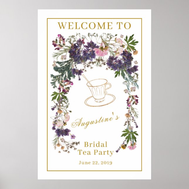 Getrocknete Wildblume Bridal Tea Willkommen Poster (Vorne)