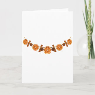 Getrockneter Orange- und Zimt-Kranz Karte