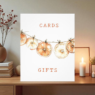 Getrocknetes Orangen-Girlanden-Hochzeitskarten & G Fotodruck