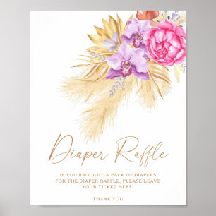 Getrocknetes Pampasgras - Windel-Raffle-Plakat Poster