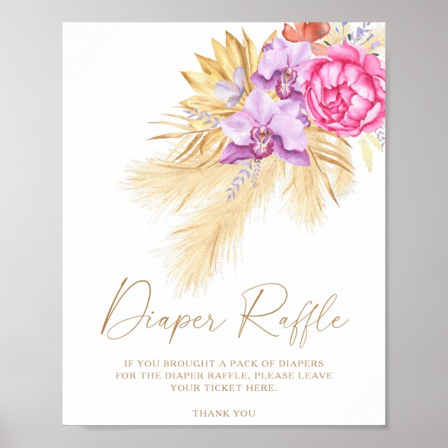 Getrocknetes Pampasgras - Windel-Raffle-Plakat Poster (Vorne)