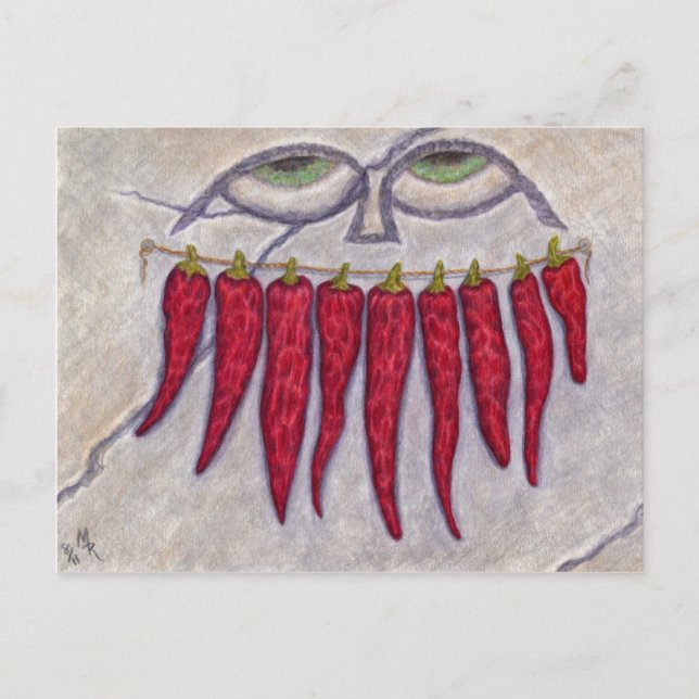 Getrocknetes Pepper-Lächeln Postkarte (Vorderseite)
