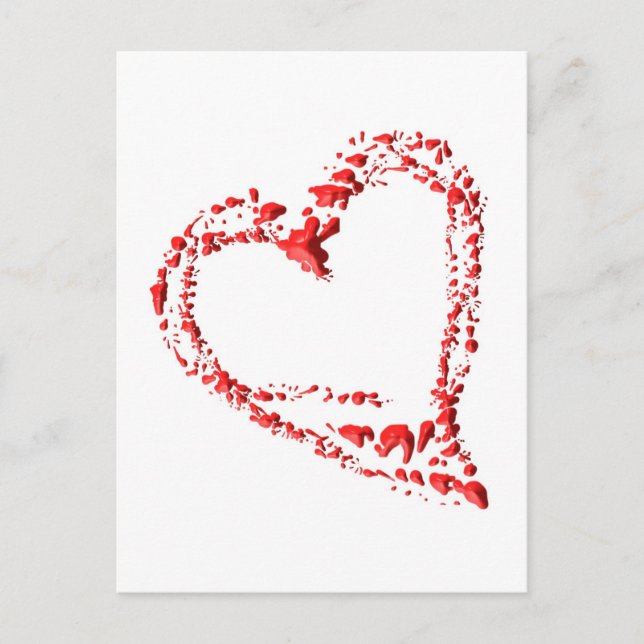 getropftes Herz Postkarte (Vorderseite)