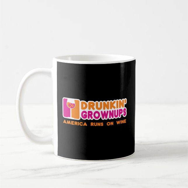 Getrunkene Grownups Wein trinken Kaffeetasse (Links)