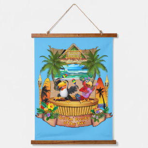 Gettin' Freaky bei den Tiki Wandteppich Mit Holzrahmen