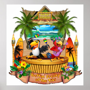 GETTIN' FREAKY IM TIKI POSTER