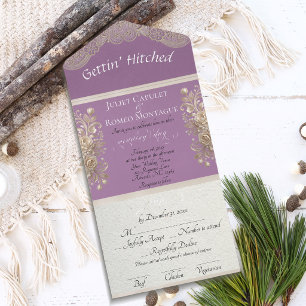 Gettin' Hitched Band & Spitze - Lavendel All-in-One-Einladung
