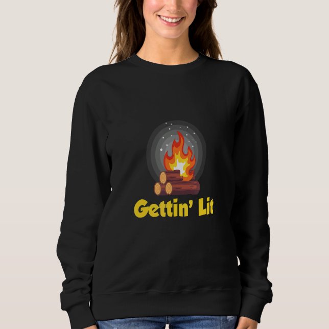 Gettin' Lit Camping Bonfire Sweatshirt (Vorderseite)