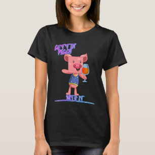 Gettin' Piggy mit it Pig trinken Funny Spaß Quo T-Shirt