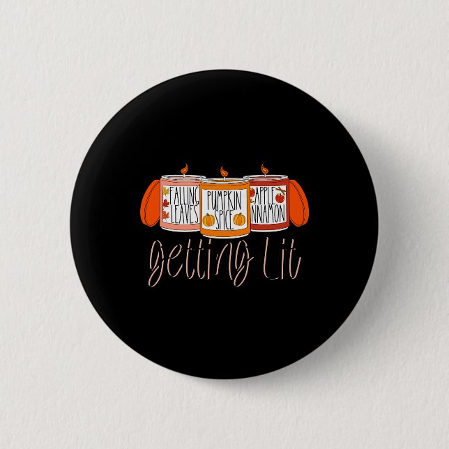 Getting Lit Fall konzentrierte Kerzen Pumpkin Gewü Button (Vorderseite)