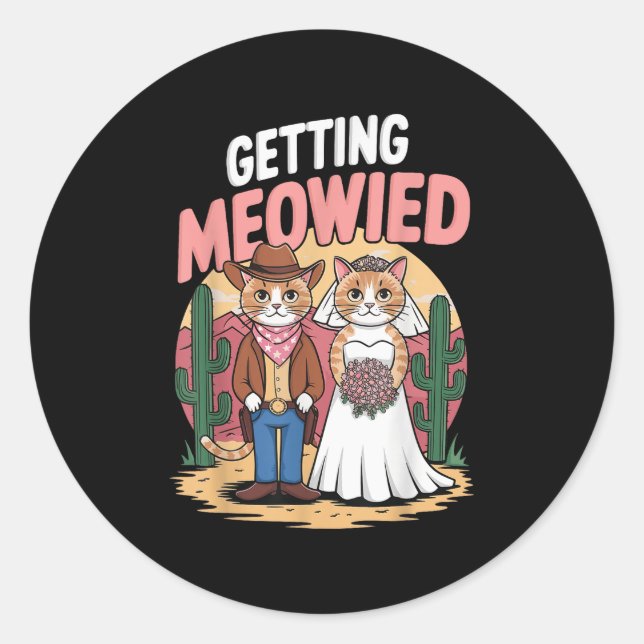 Getting Meowied Bachelorette _4 Runder Aufkleber (Vorderseite)