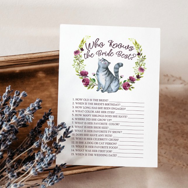 Getting Meowied Wer die Bride Best Game Card kennt Begleitkarte (Von Creator hochgeladen)