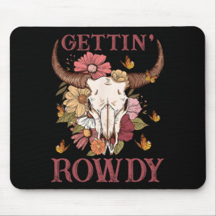 Getting Rowdy Western Cowgirl Wildblume Groovy Ba Mousepad