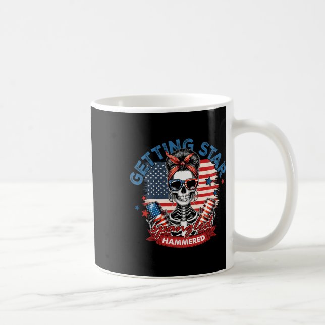Getting Star Spangled Hammered American Skeleton 4 Kaffeetasse (Rechts)