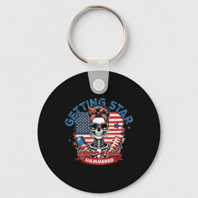 Getting Star Spangled Hammered American Skeleton 4 Schlüsselanhänger (Vorderseite)