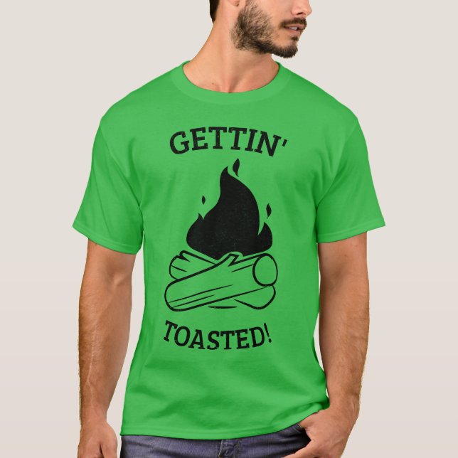 Gettinoasted Camping lustig T-Shirt (Vorderseite)