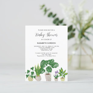 Gettopfte Pflanzen Baby Shower Blütenpracht Grün E Postkarte