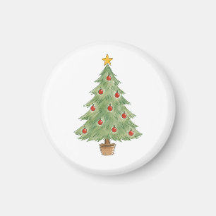 Gettopfter Weihnachtsbaum mit roten Ornamenten  Magnet