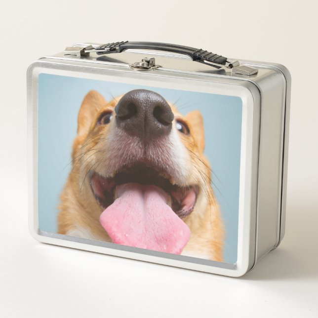 Getty Bilder| sehr glücklicher Corgi Metall Lunch Box (Vorderseite)