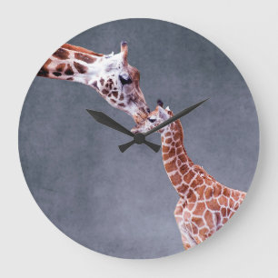 Getty Images Mutter und Baby Giraffe Große Wanduhr