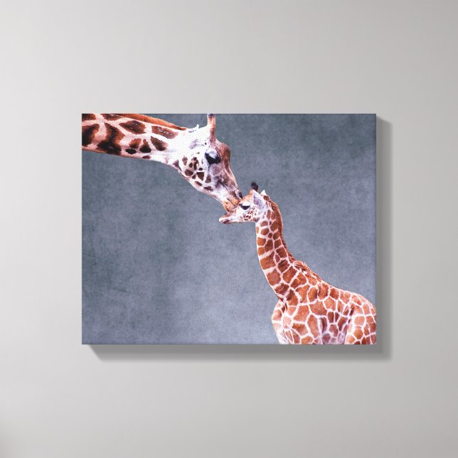 Getty Images | Mutter und Baby Giraffe Leinwanddruck (Vorderseite)
