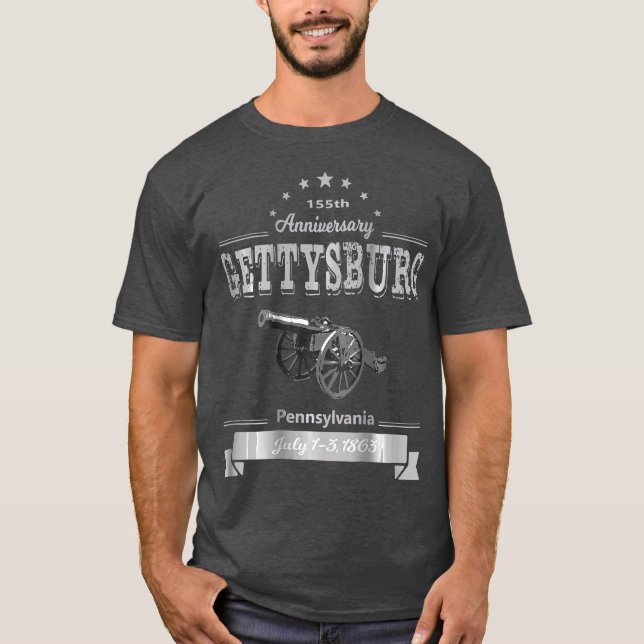 Gettysburg - 155-jähriges Grafisches Gedenkmal T-Shirt (Vorderseite)