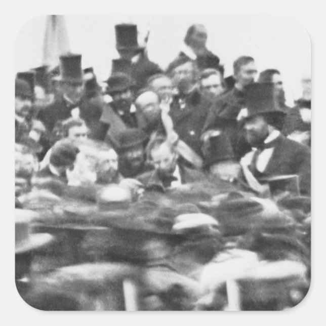 Gettysburg Address, Abraham Lincoln Quadratischer Aufkleber (Vorderseite)