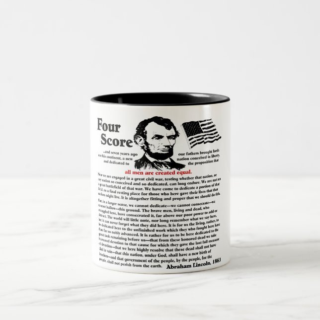 Gettysburg-Adresse Zweifarbige Tasse (Mittel)