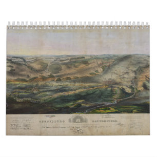Gettysburg Battlefield von John Bachelder 1863 Kalender
