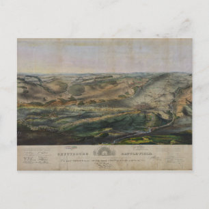Gettysburg Battlefield von John Bachelder 1863 Postkarte