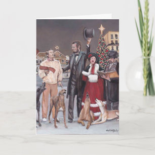 Gettysburg Christmas Greyhound Dog Art Card Feiertagskarte