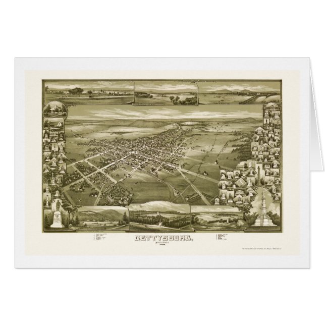 Gettysburg, panoramische Karte PAs - 1888 (Vorderseite (Horizontal))