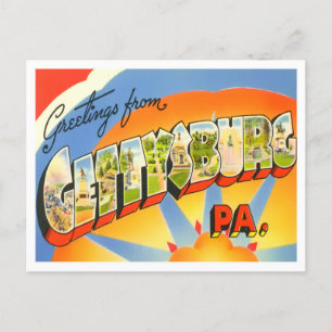 Gettysburg, Pennsylvania Vintage Big Letters Postkarte