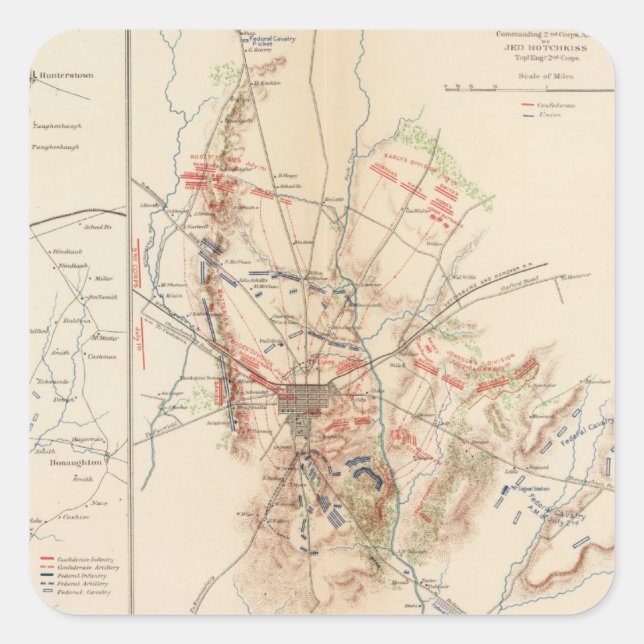 Gettysburg Quadratischer Aufkleber (Vorderseite)