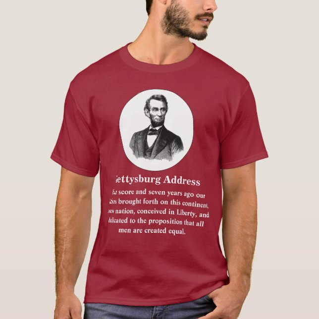Gettysburg Rede Abraham Lincoln 19.11.1863 T-Shirt (Vorderseite)