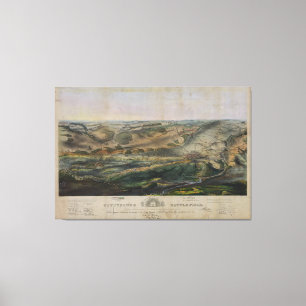 Gettysburg-Schlachtfeld durch John Bachelder 1863 Leinwanddruck