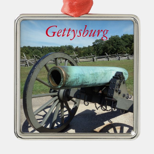 Gettysburg-Schlachtfeld-Verzierung Silbernes Ornament (Vorne)