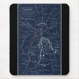 Gettysburg-Schlachtfeld-zivile Kriegs-Karte (1863) Mousepad