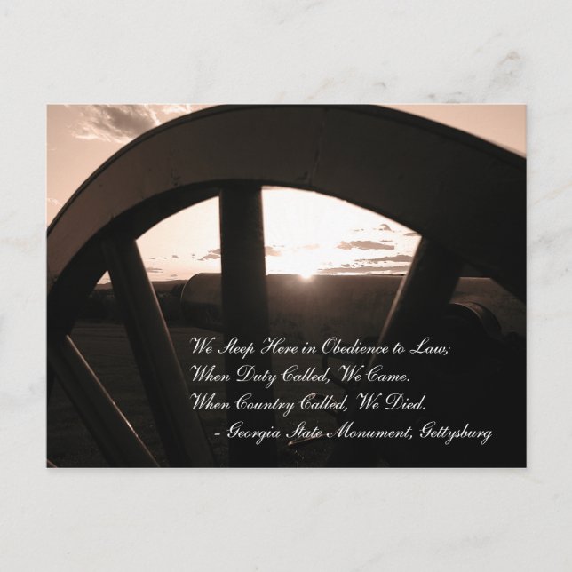 Gettysburg Sunset Postcard Postkarte (Vorderseite)